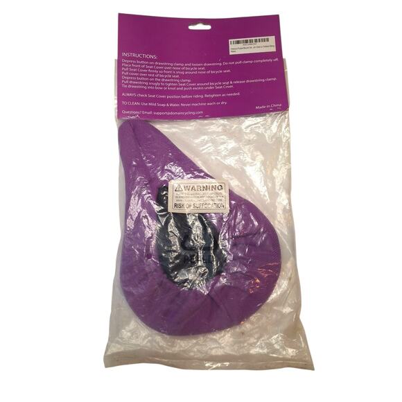 Domain Cycling Premium Bike Gel Seat Cushion Cover 10.5"X7" Purple NEW - Picture 3 of 3
